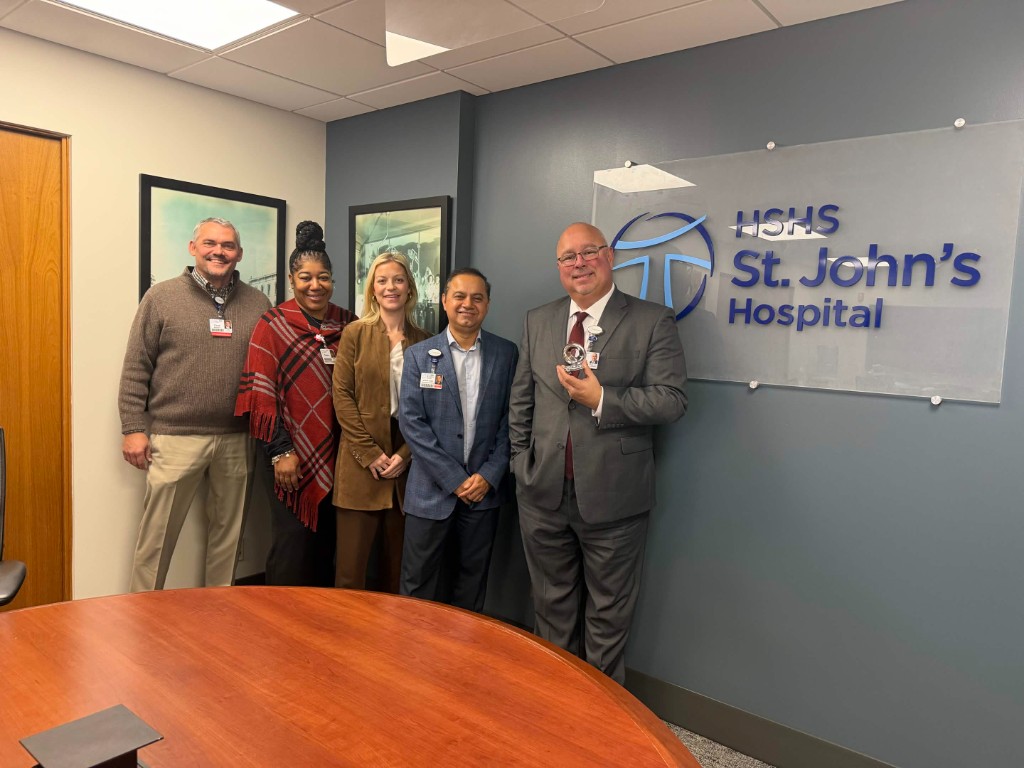 Brian Brennan with colleagues at HSHS St. John's Hospital