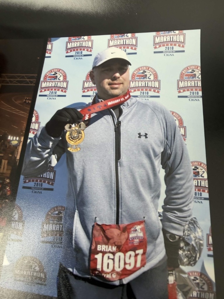 Brian Brennan after completing a marathon