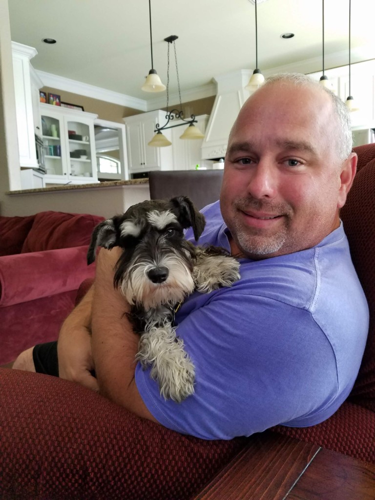 Brian Brennan with Frankie the dog